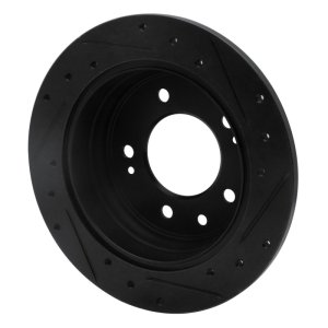 Hyundai Tucson Brake Rotor (1) - Rear Left - R1 Concepts - Drilled & Slotted - Black - `09-`16